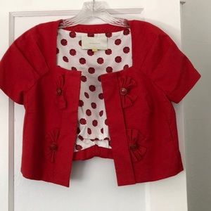 Anthropologie Red Bolero Jacket Size 2